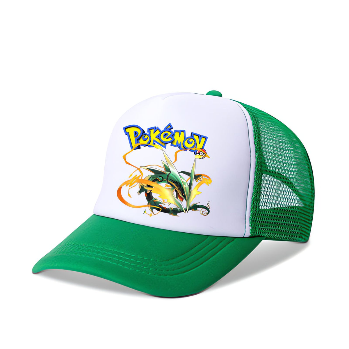 Pokémon kids' trucker cap with Pikachu print – Rayquaza (Green)