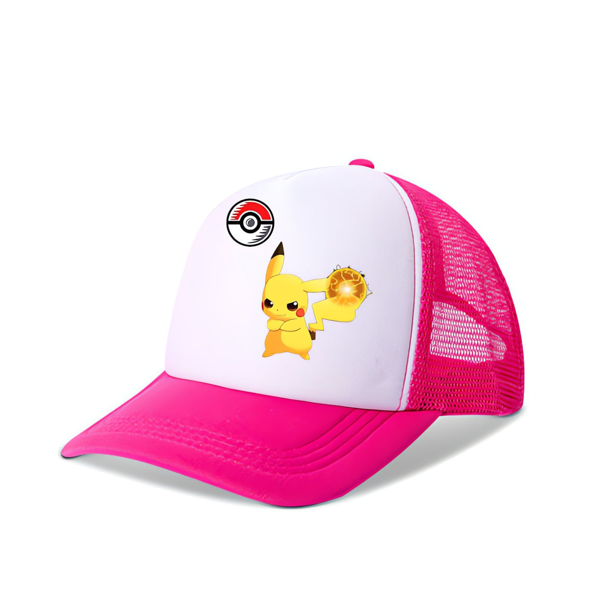 Pokémon kids' trucker cap with Pikachu print – Standing Pikachu (Pink)