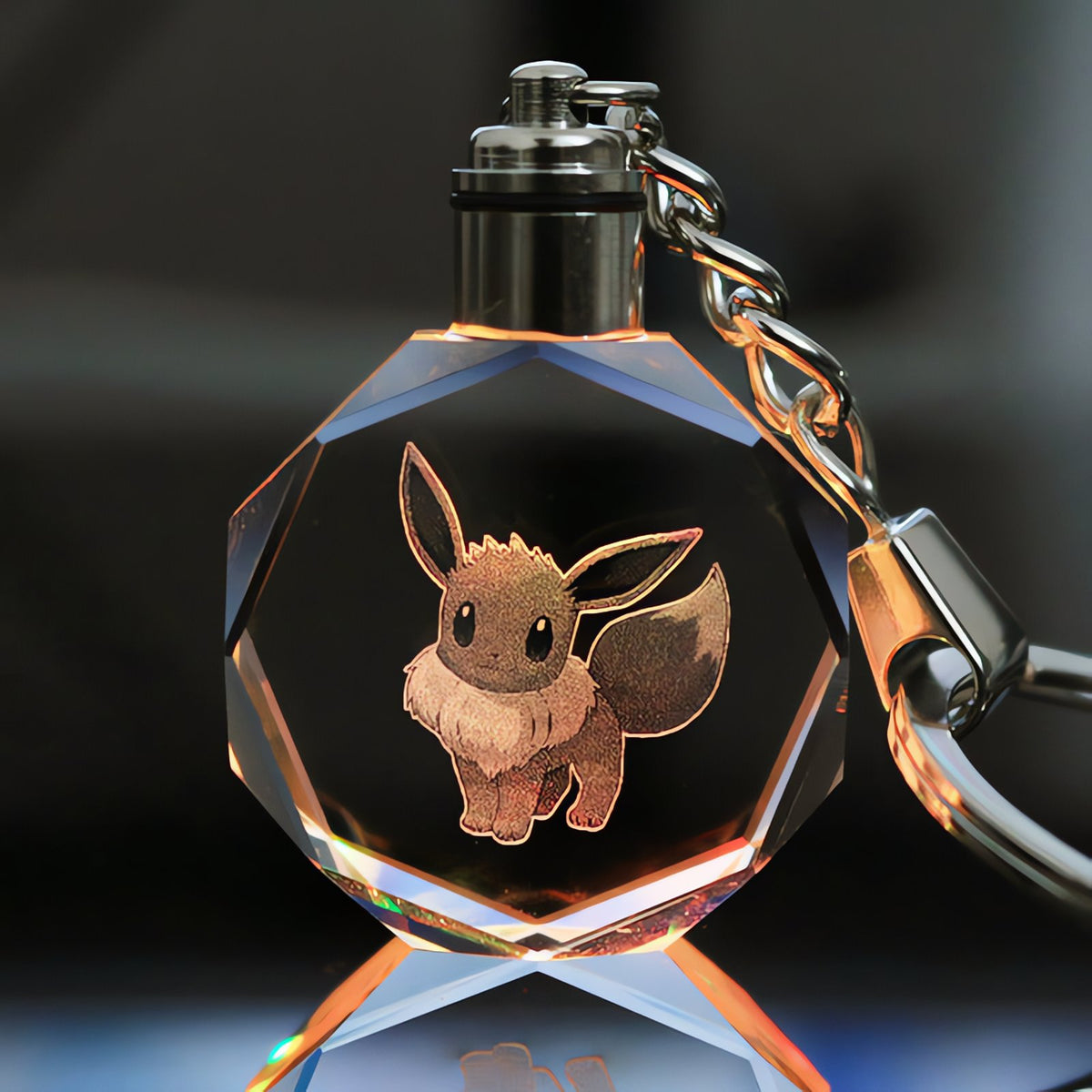 Pokémon LED keyring with a light-up crystal charm – Eevee