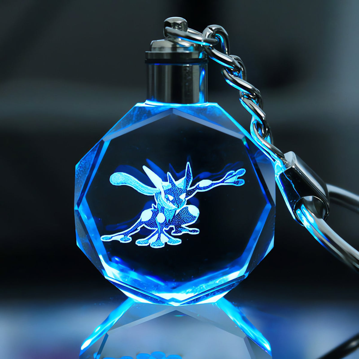 Pokémon LED keyring with a light-up crystal charm – Greninja