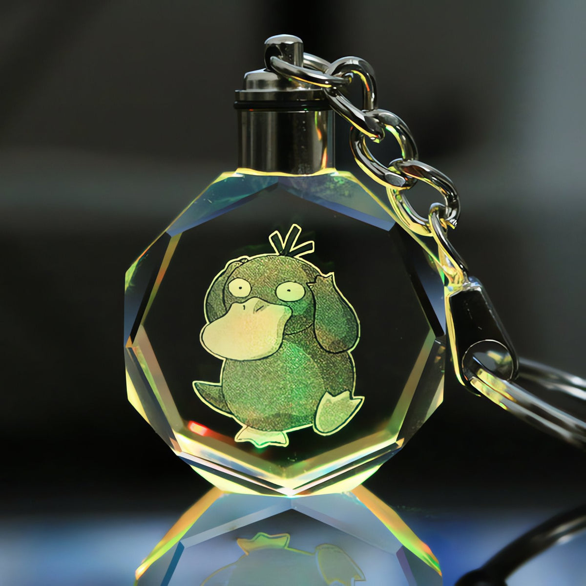 Pokémon LED keyring with a light-up crystal charm – Psyduck