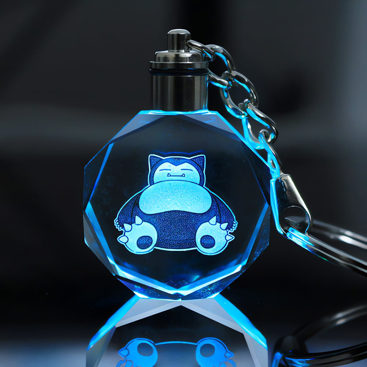 Pokémon LED keyring with a light-up crystal charm – Snorlax