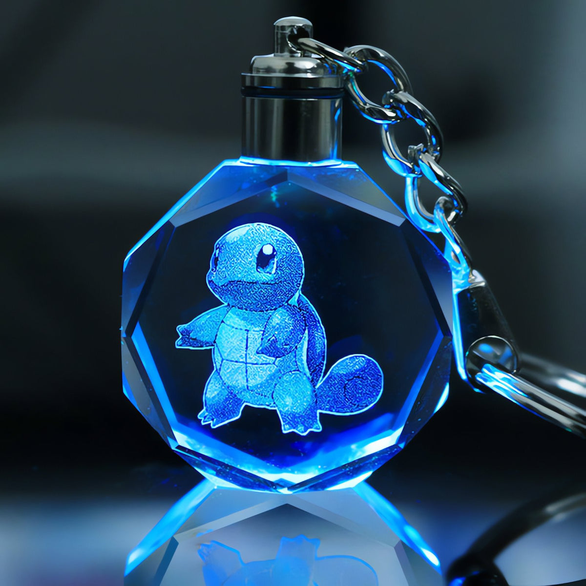 Pokémon LED keyring with a light-up crystal charm – Squirtle