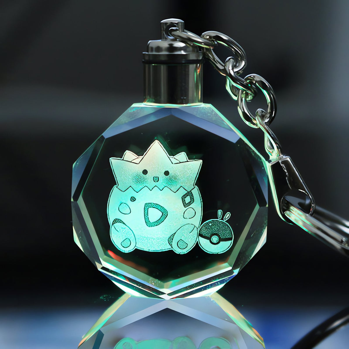 Pokémon LED keyring with a light-up crystal charm – Togepi
