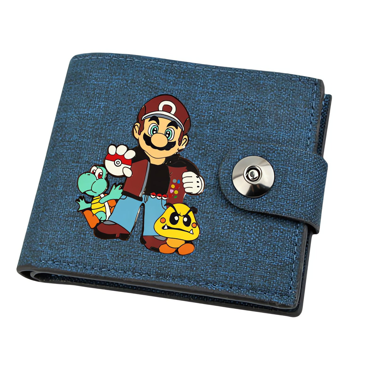 Pokémon linen wallet with printed design – Mario with Yoshi and Poké Ball