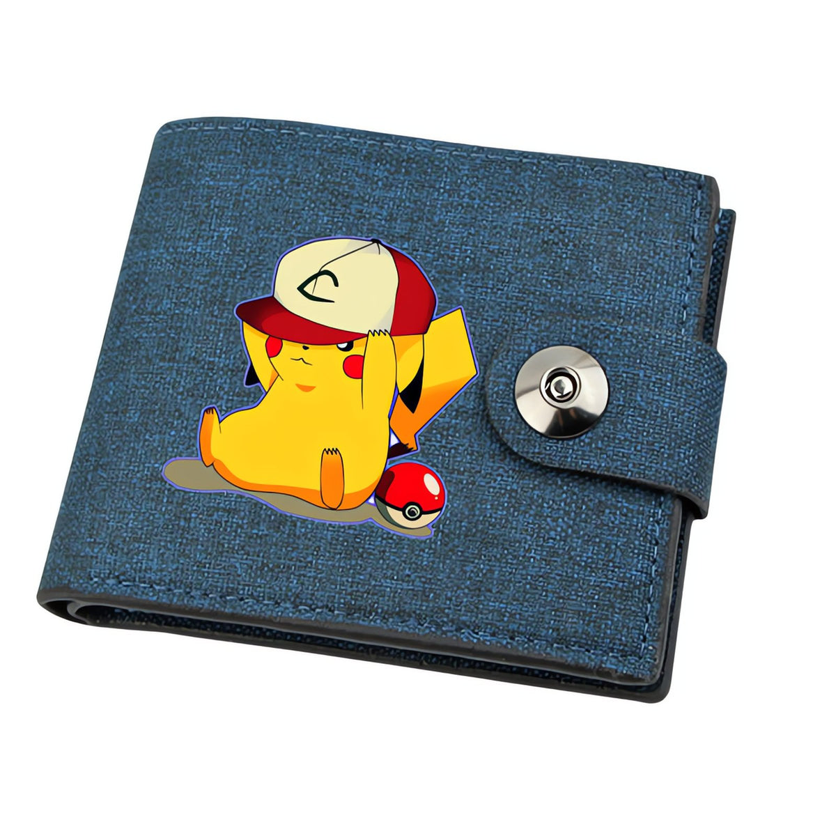 Pokémon linen wallet with printed design – Pikachu with Cap and Poké Ball