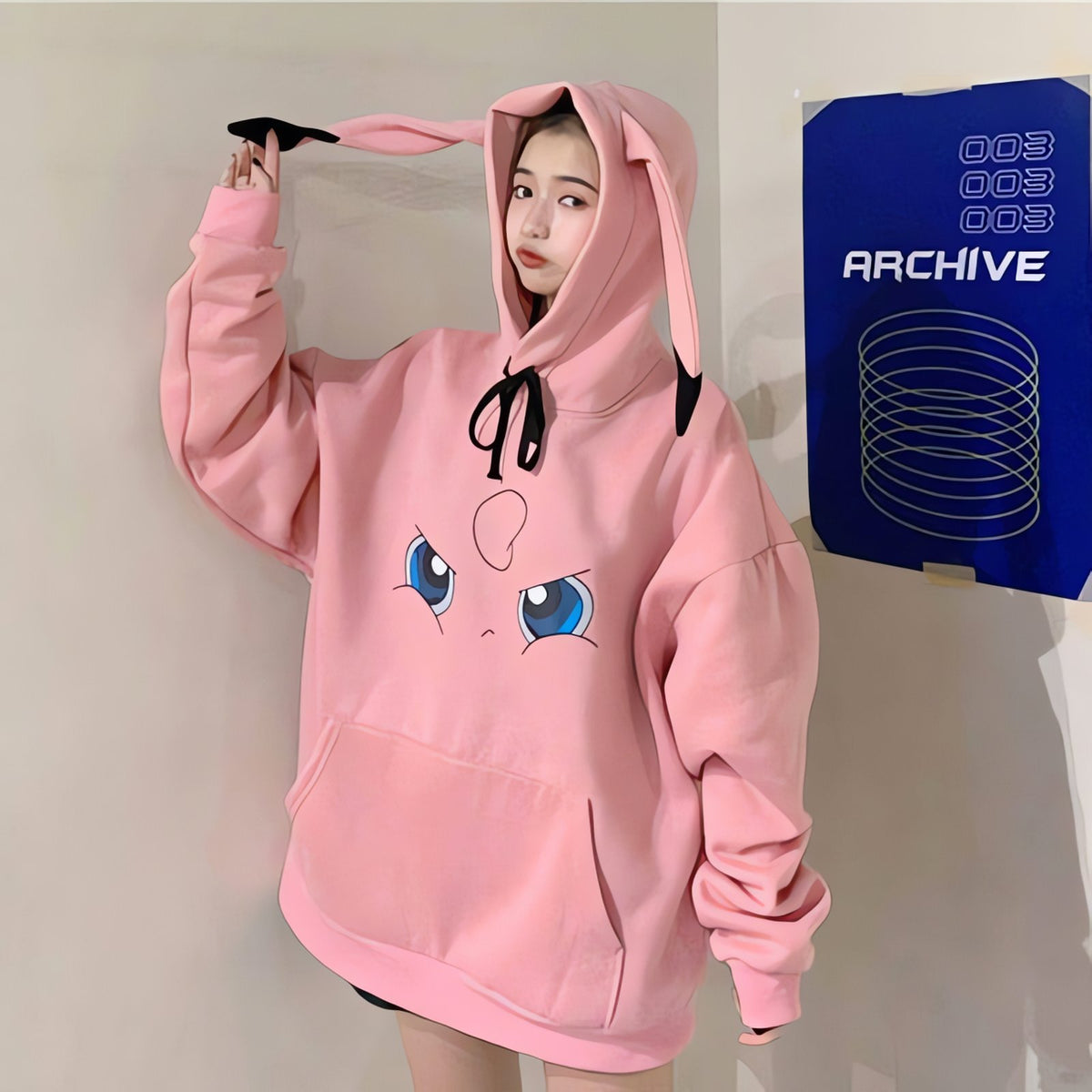Pokémon long flannel hoodie – Jigglypuff