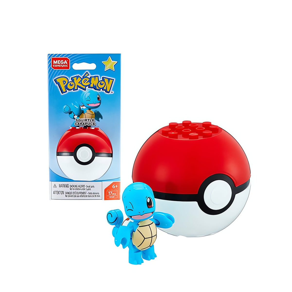 Pokémon Mega Construx building set with figure and Poké Ball – Squirtle