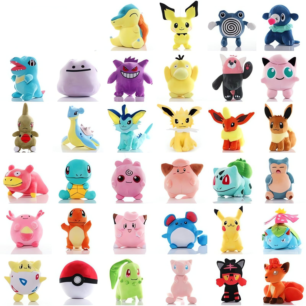 Mini Pokémon plush toys, 11-18cm