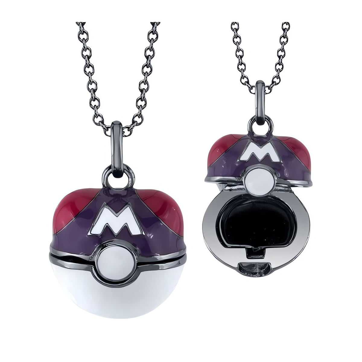 Pokémon necklaces with gold and silver pendants – Master Ball