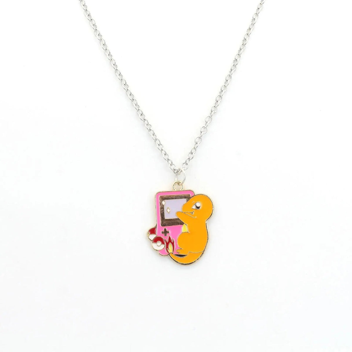 Pokémon pendant necklace with enamel details – Charmander