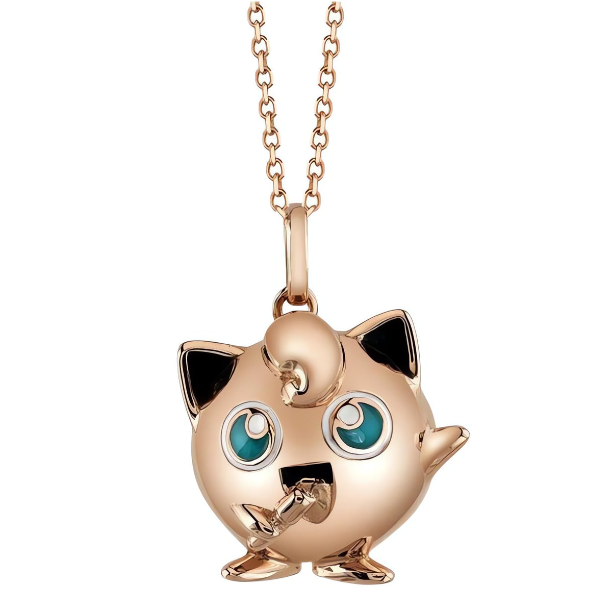 Pokémon pendant necklaces in silver and gold – Jigglypuff Gold