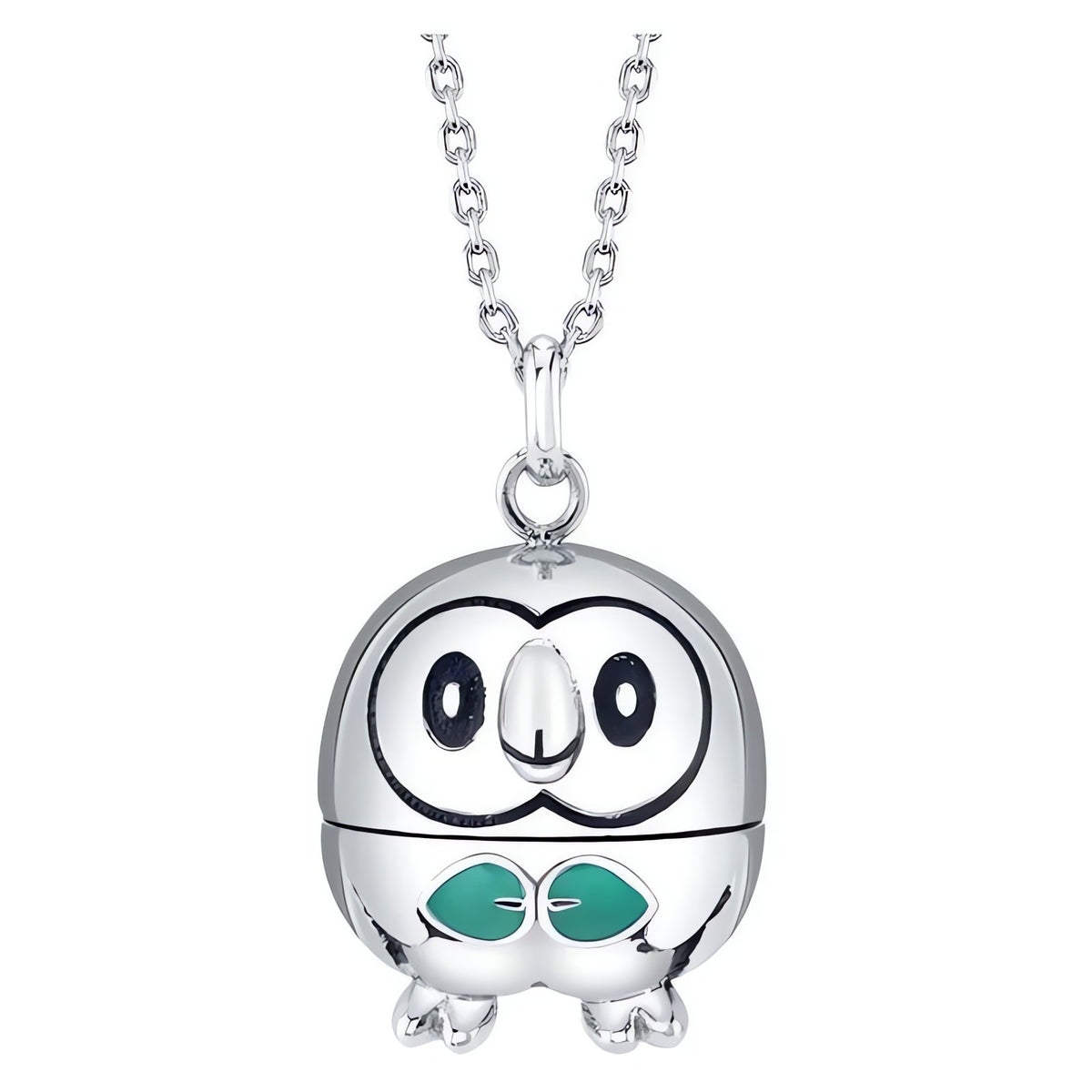 Pokémon pendant necklaces in silver and gold – Rowlet Silver