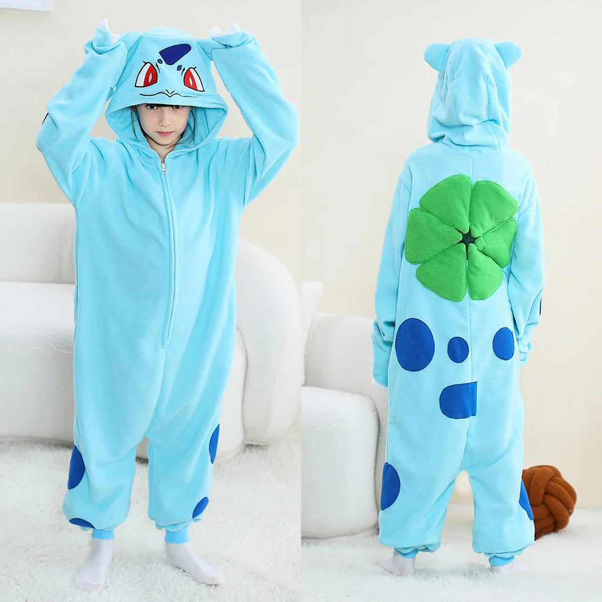 Pokémon kigurumi onesie costume for kids – Bulbasaur