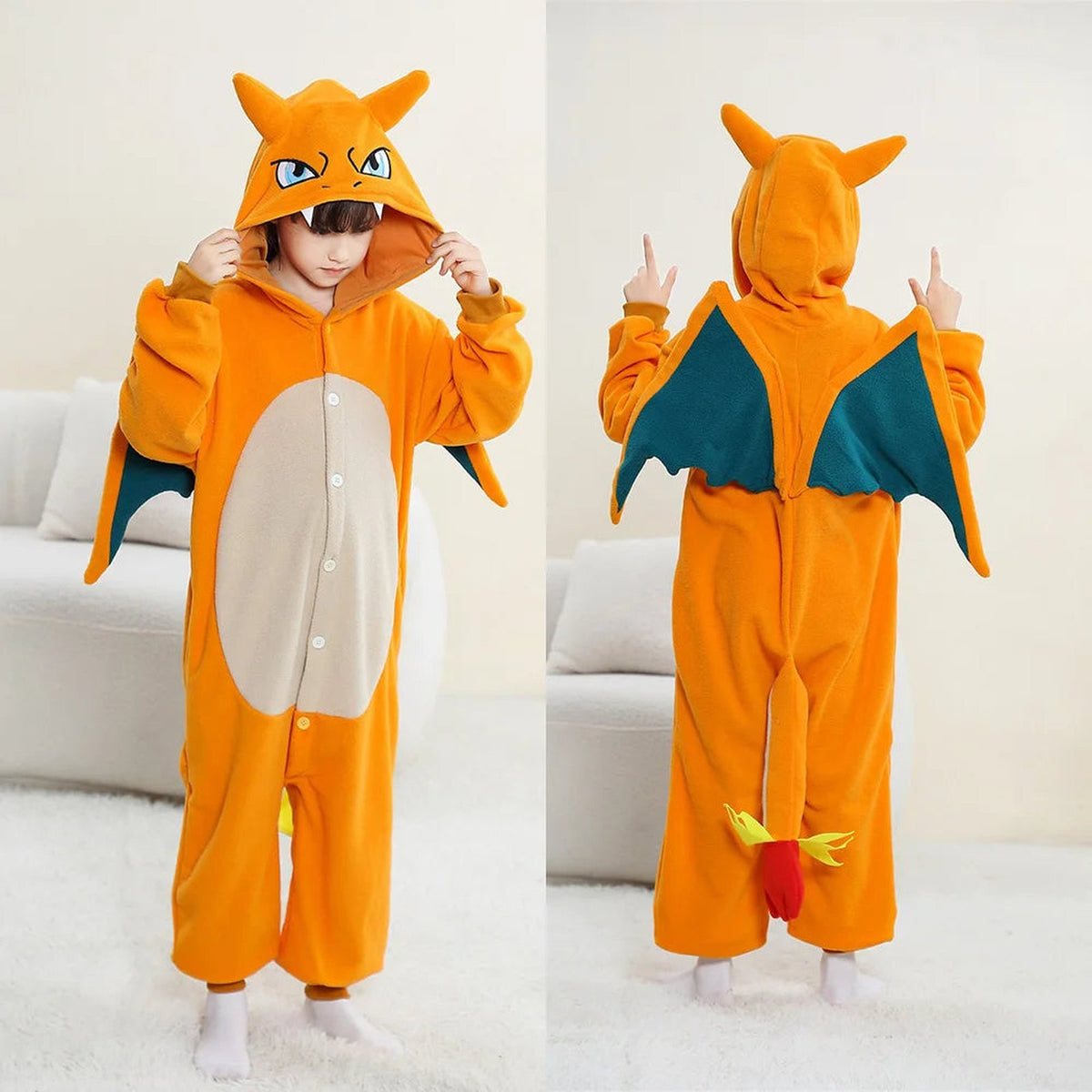 Pokémon kigurumi onesie costume for kids – Charizard