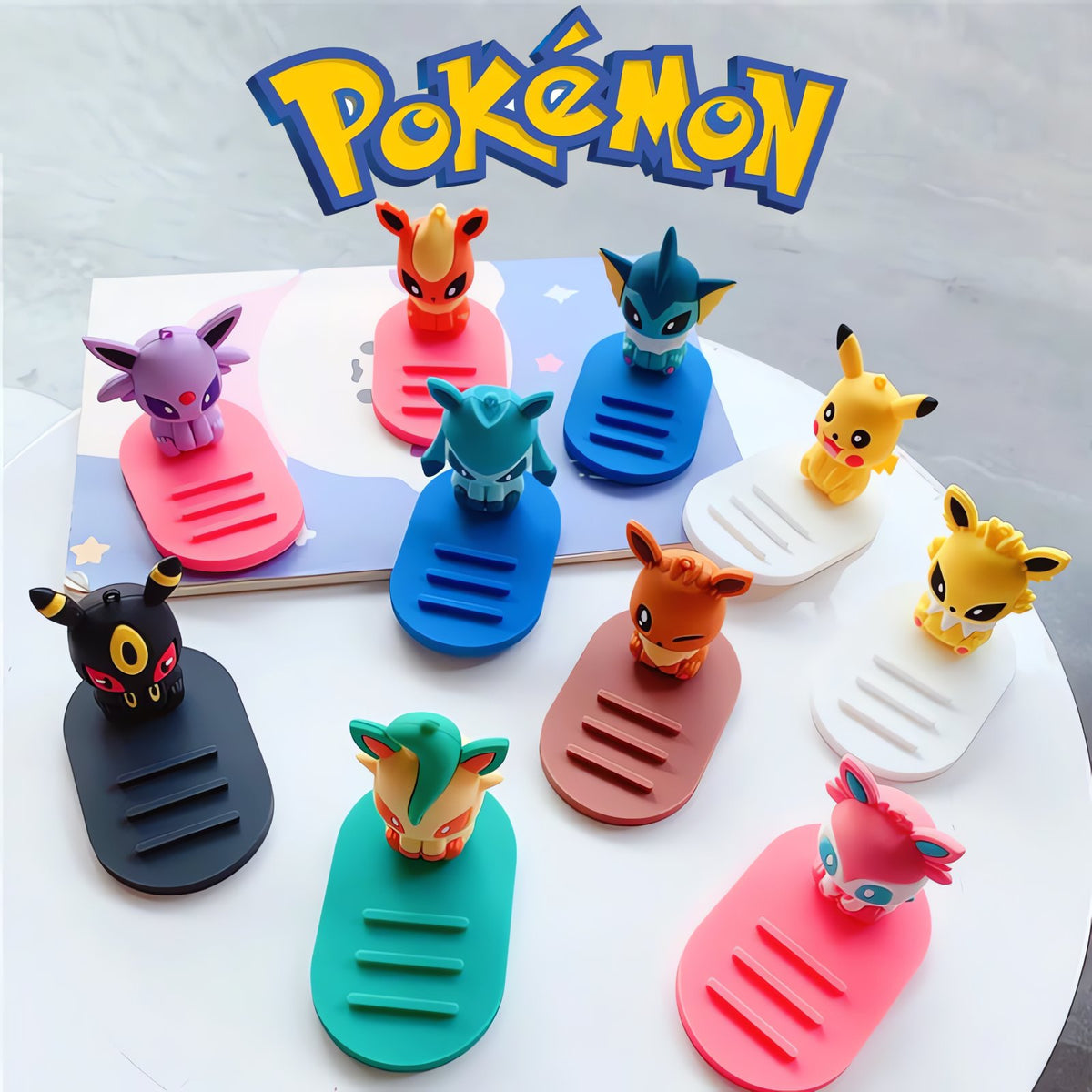 Pokémon phone holder with Eevee evolution figure