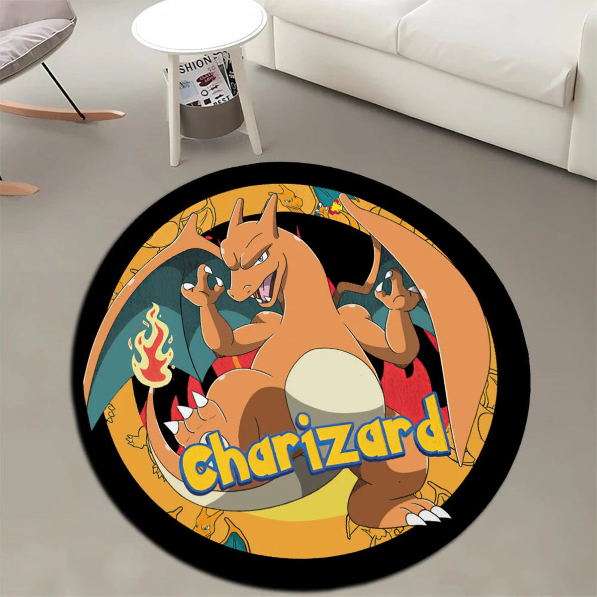 Colourful Pokémon play mat rugs – Charizard Round