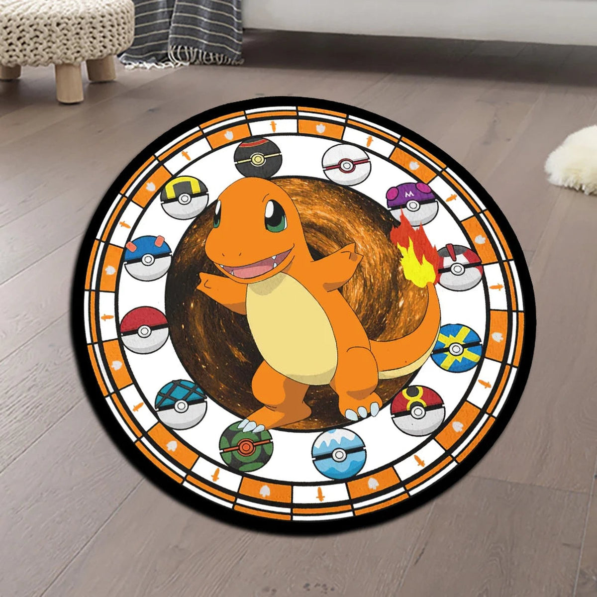 Colourful Pokémon play mat rugs – Charmander Round B