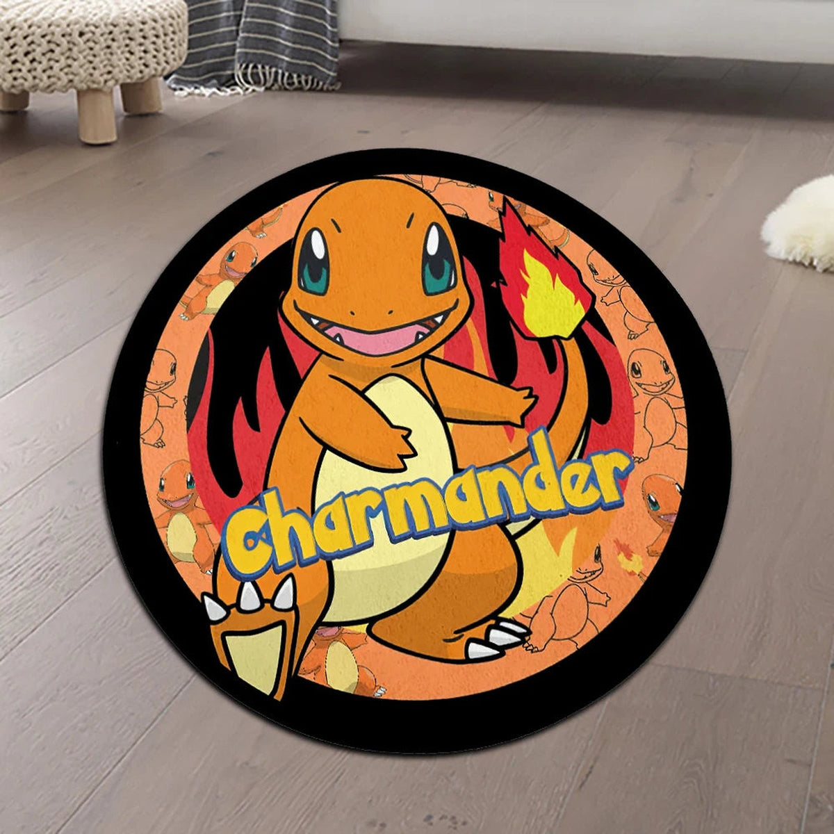 Colourful Pokémon play mat rugs – Charmander Round