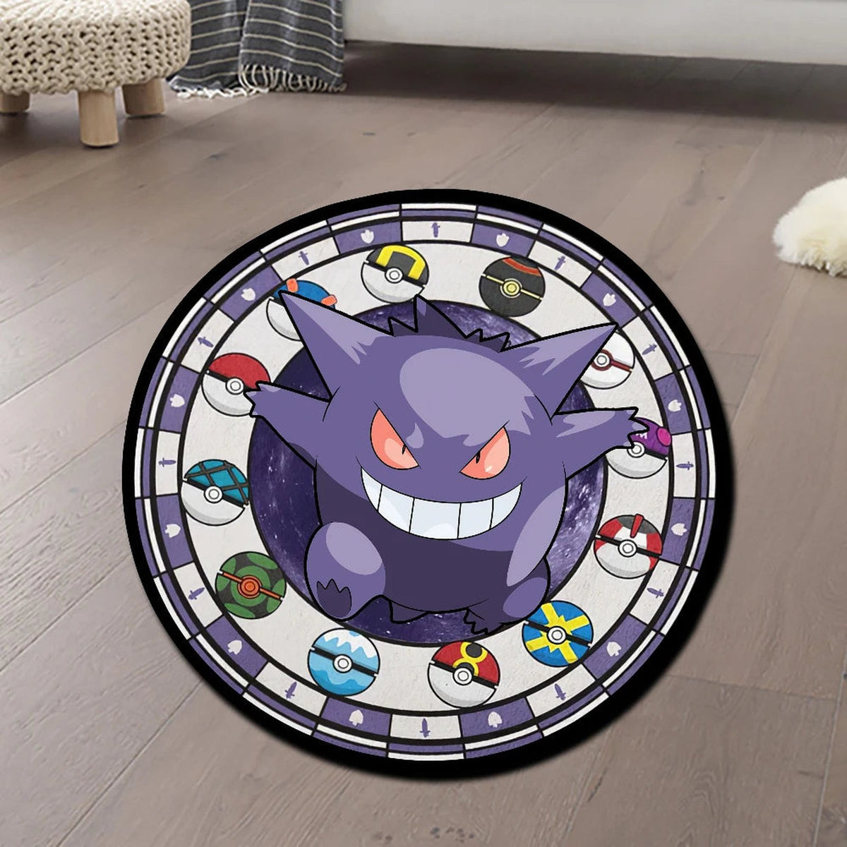 Colourful Pokémon play mat rugs – Gengar Round Poké Balls
