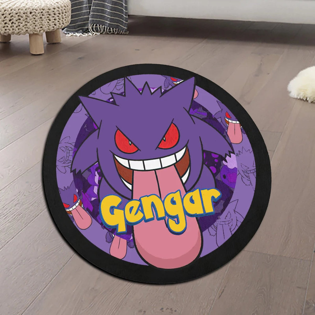 Colourful Pokémon play mat rugs – Gengar Tongue Round