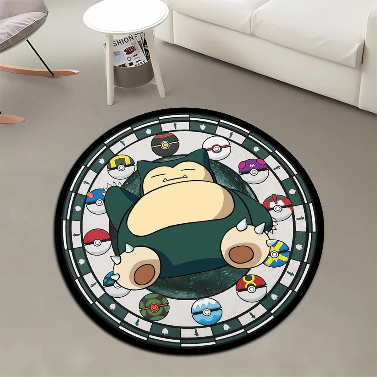 Colourful Pokémon play mat rugs – Snorlax Round
