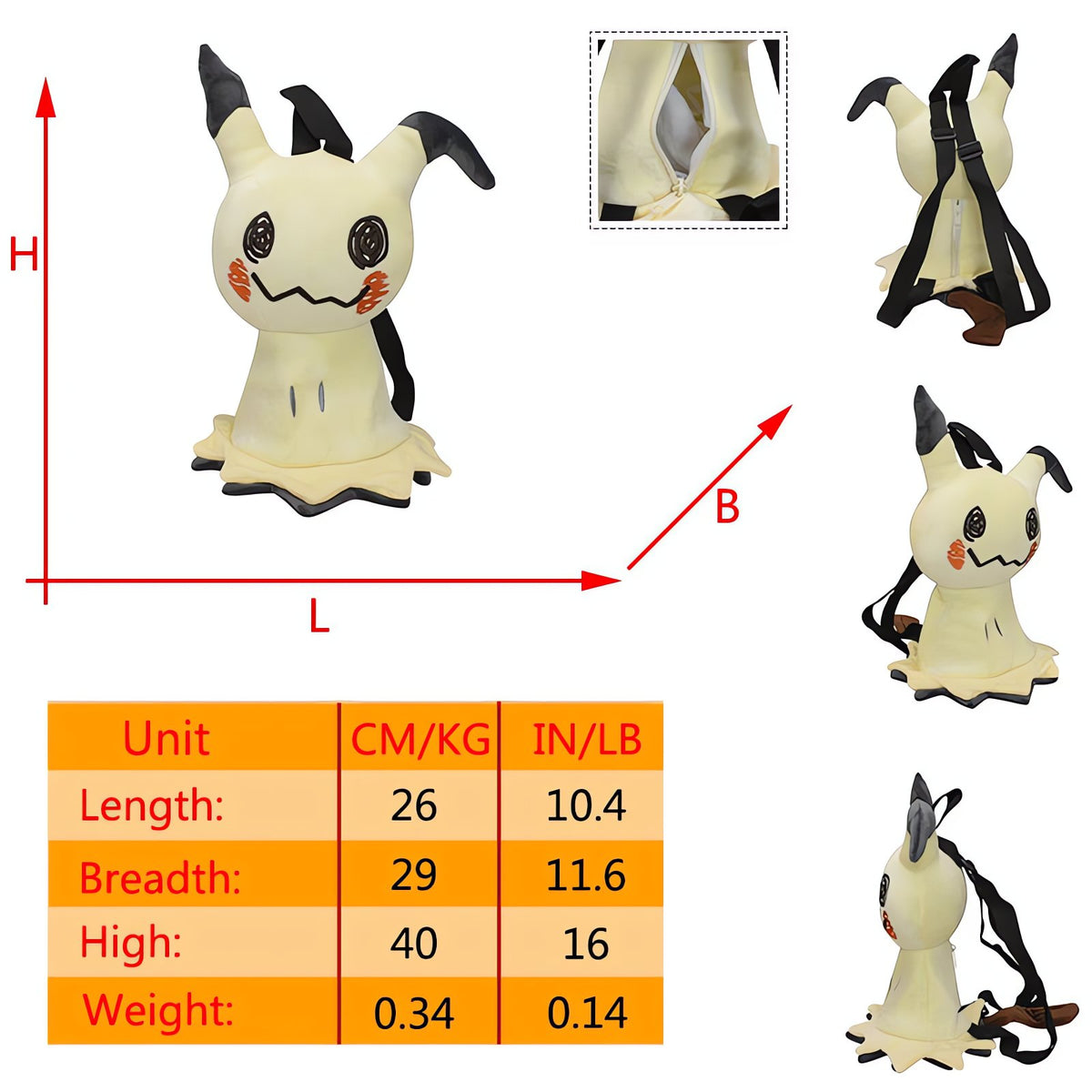 Pokémon plush backpack and shoulder bag – Mimikyu Backpack