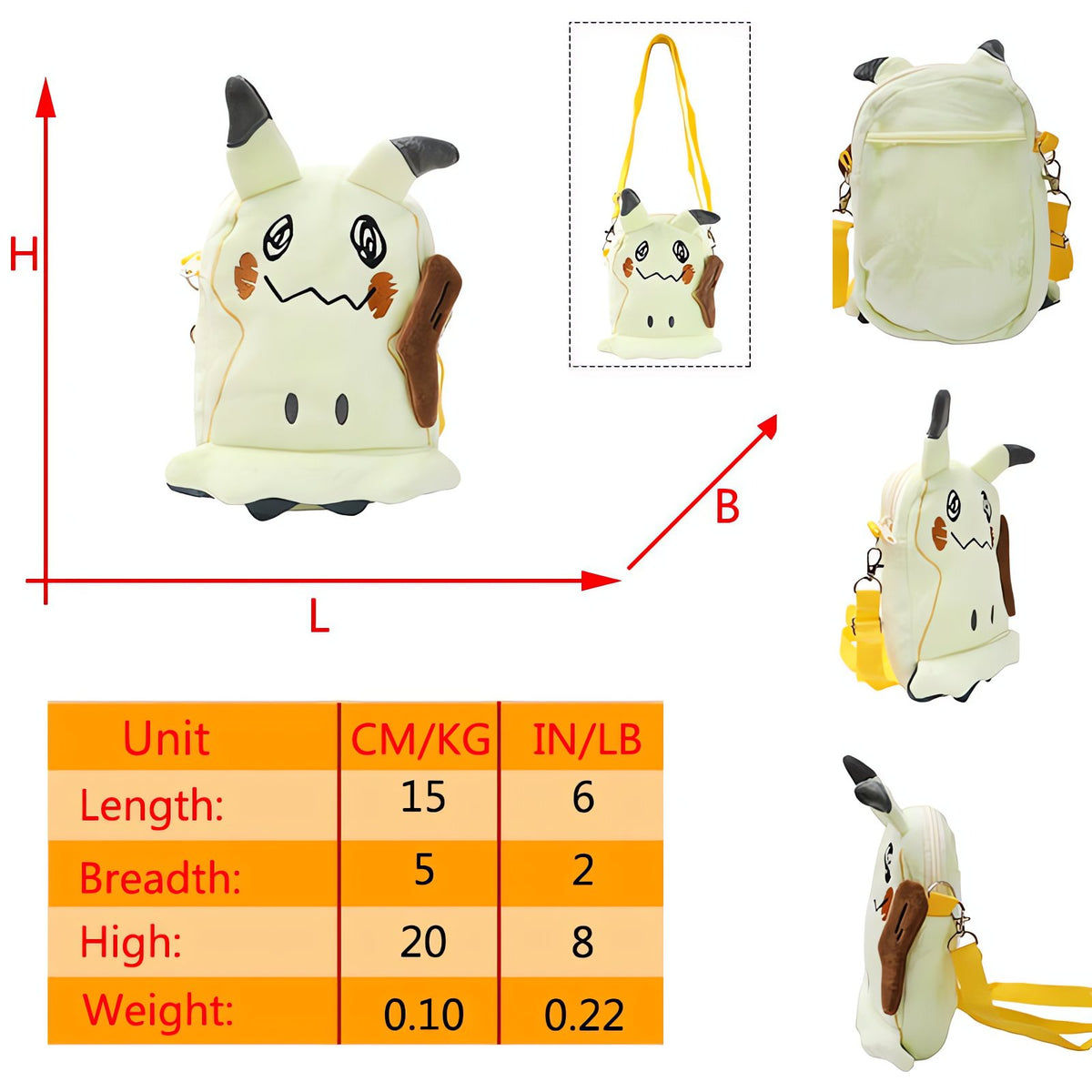 Pokémon plush backpack and shoulder bag – Mimikyu Shoulder Bag