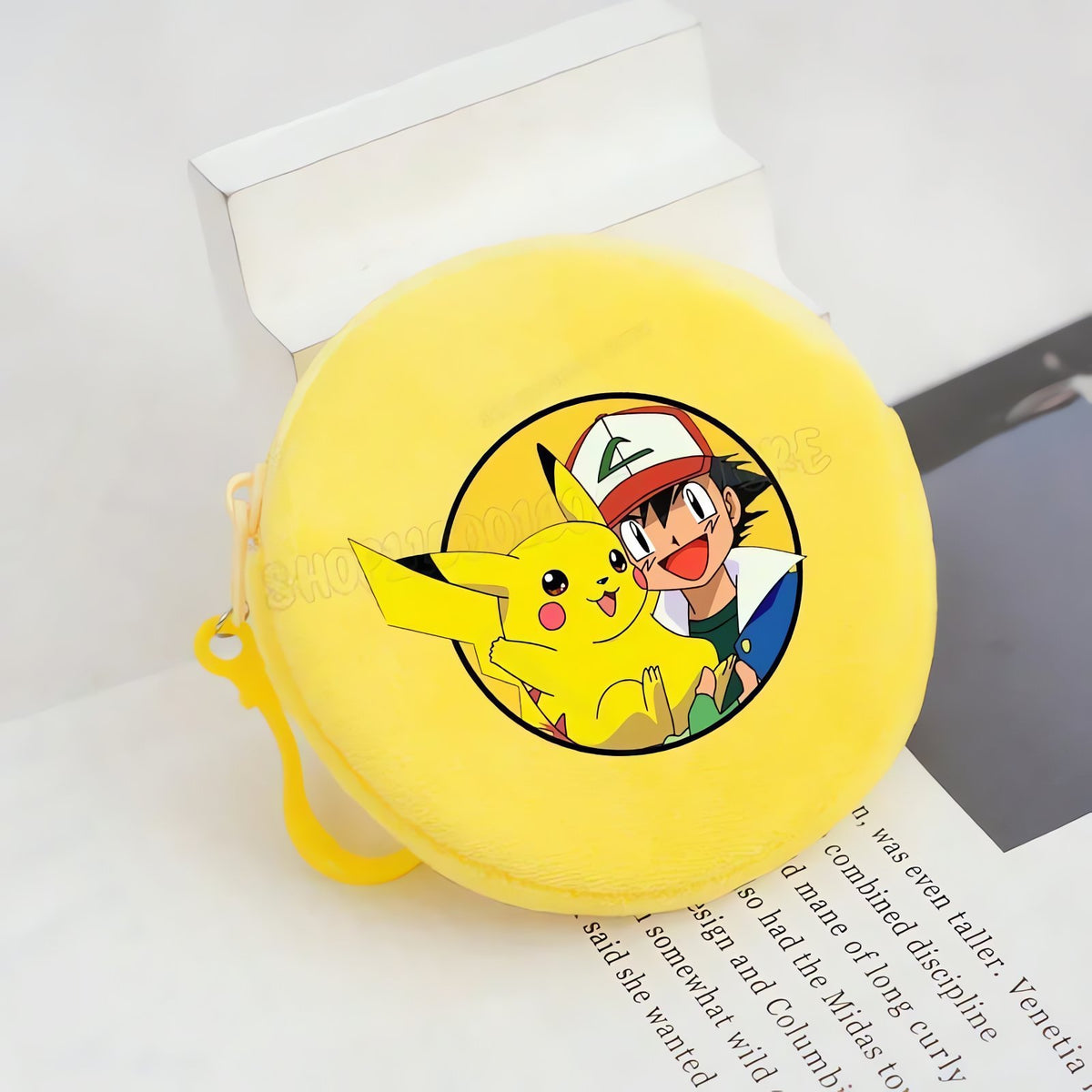 Pokémon plush purse with clip – Ash Ketchum and Pikachu