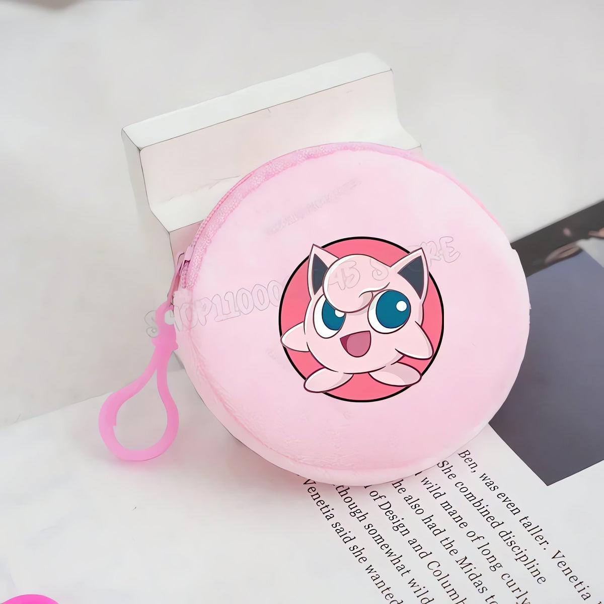 Pokémon plush purse with clip – Jigglypuff