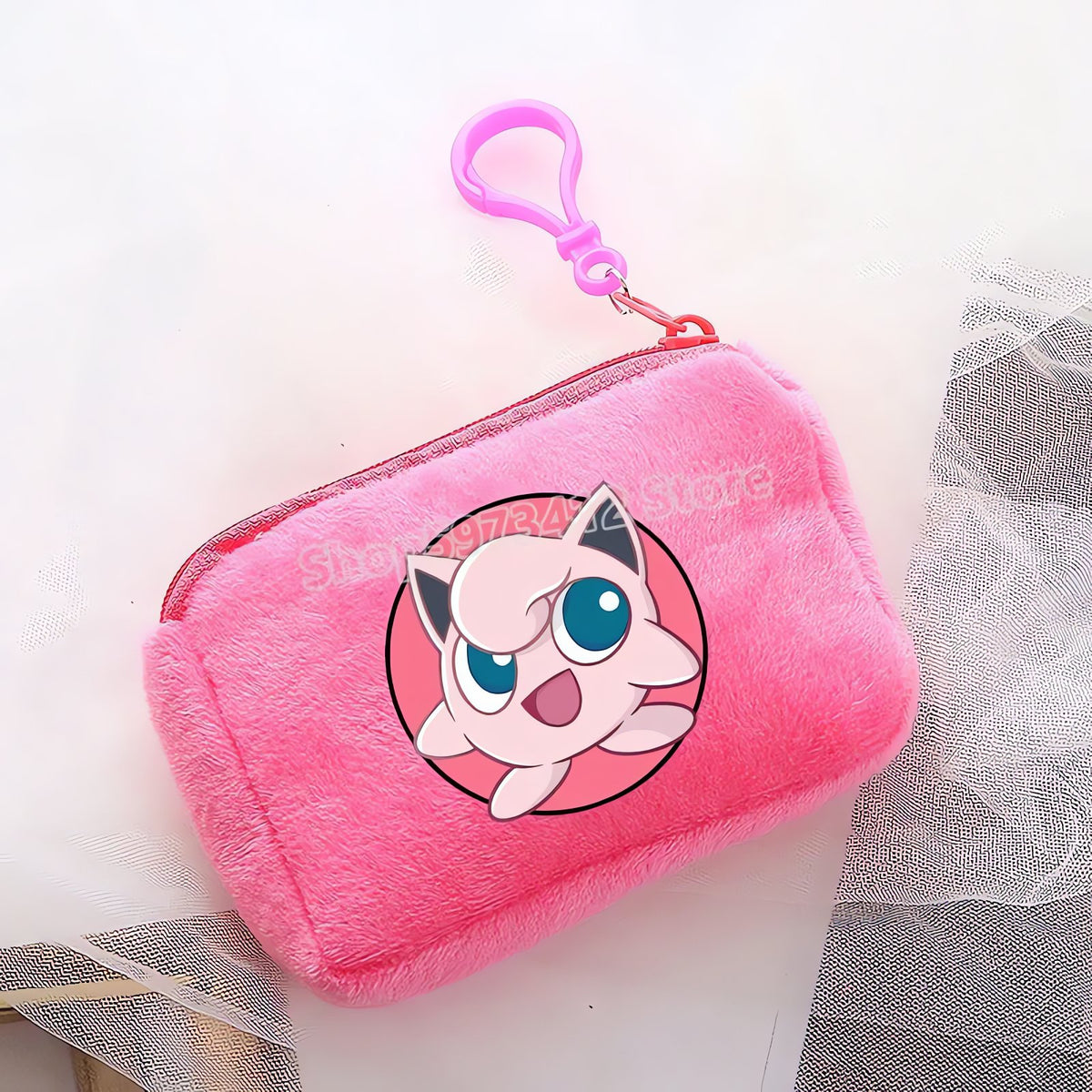 Pokémon plush coin purse with clip – Jigglypuff A (Pink)
