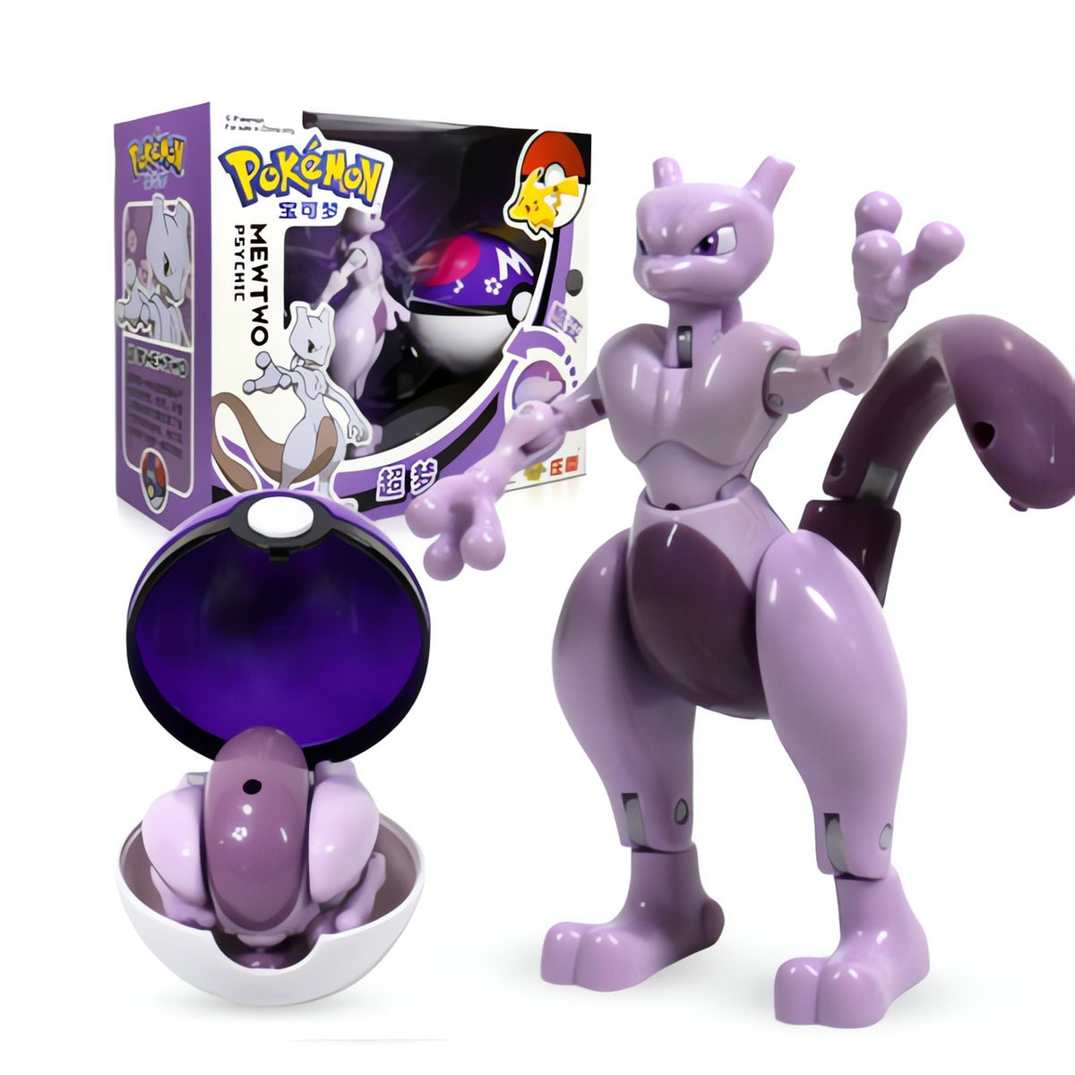 Pokémon figure Poké Ball set, approx. 8cm ball – Mewtwo