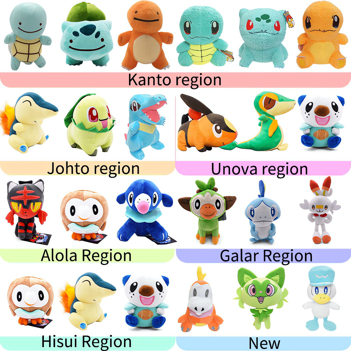 Set of three Pokémon plush toys