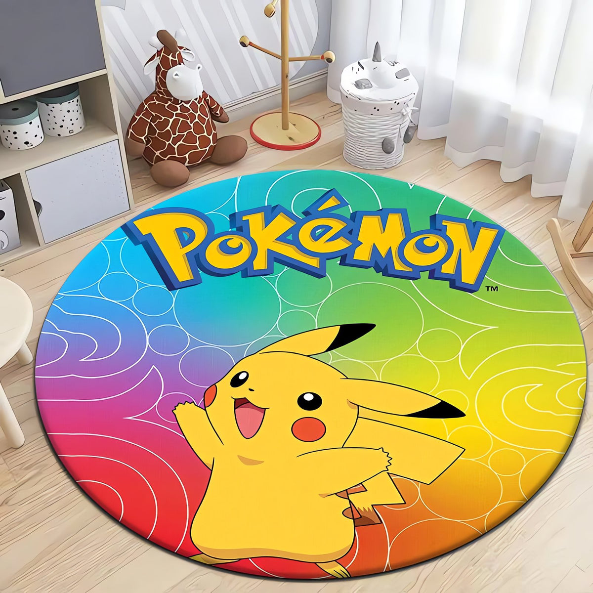 Round Pokémon rug with Pikachu – Pika Pokémon