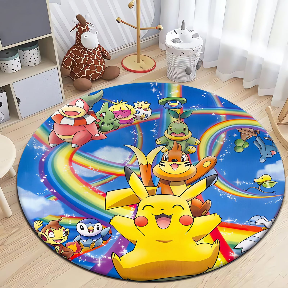 Round Pokémon rug with Pikachu – Pikachu Roller Coaster
