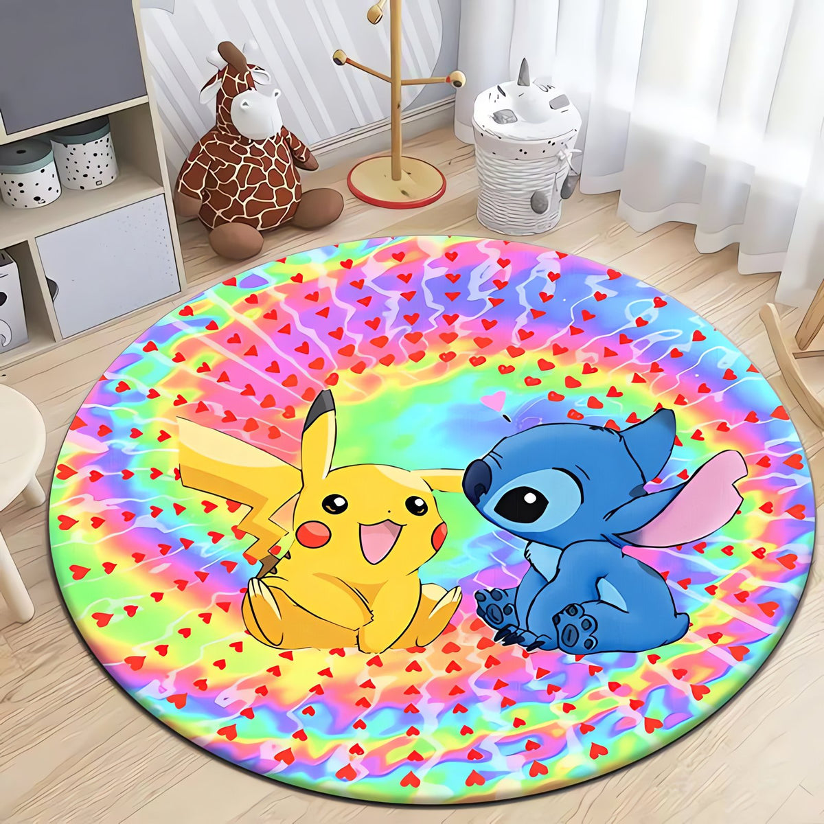 Round Pokémon rug with Pikachu – Pikachu Stitch
