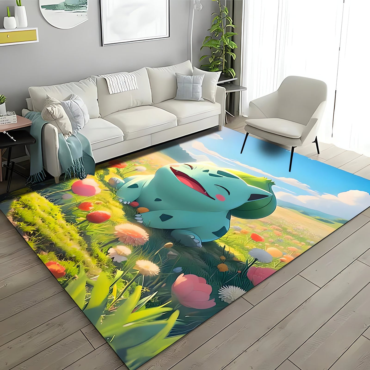 Pokémon rug with Charizard design – Bulbasaur in Meadow