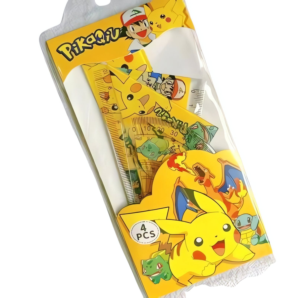 Pokémon ruler set with ruler, set squares and protractor
