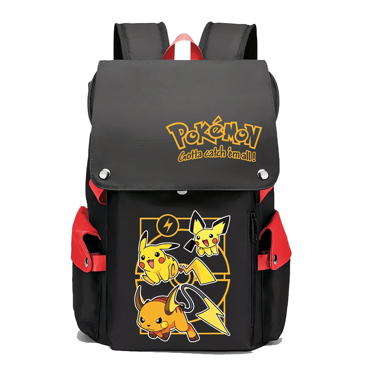 Pokémon school backpack, 43x32x13cm – Pikachu Raichu Red