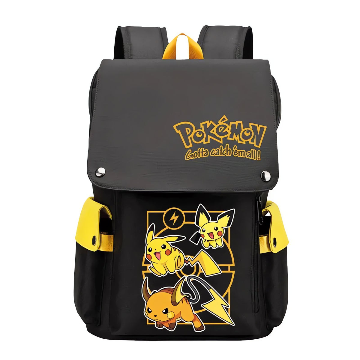 Pokémon school backpack, 43x32x13cm – Pikachu Raichu Yellow