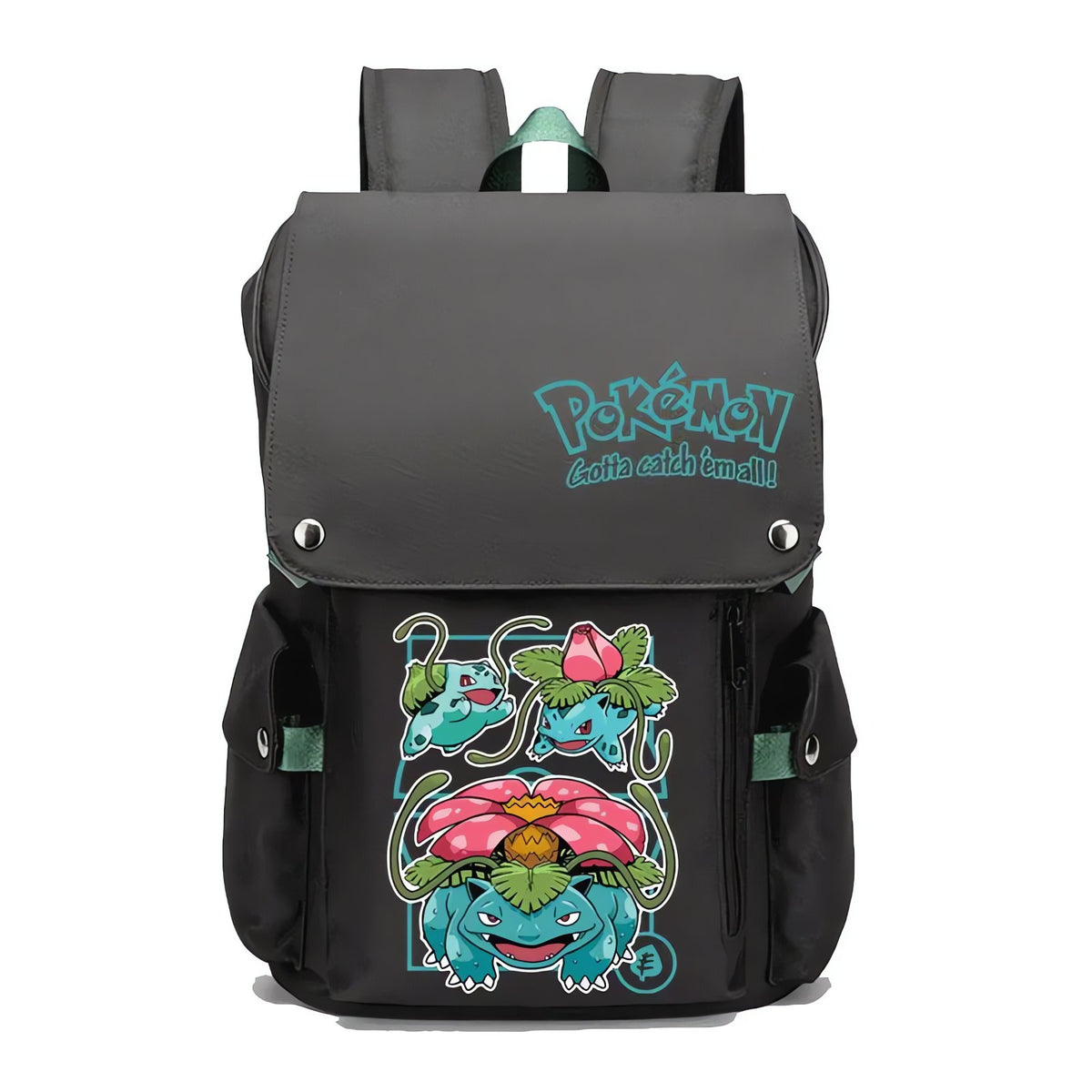 Pokémon school backpack, 43x32x13cm – Venusaur, Pikachu and Raichu