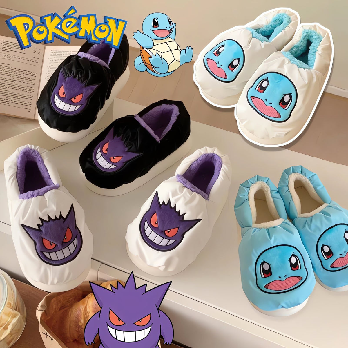Fluffy Pokémon slippers