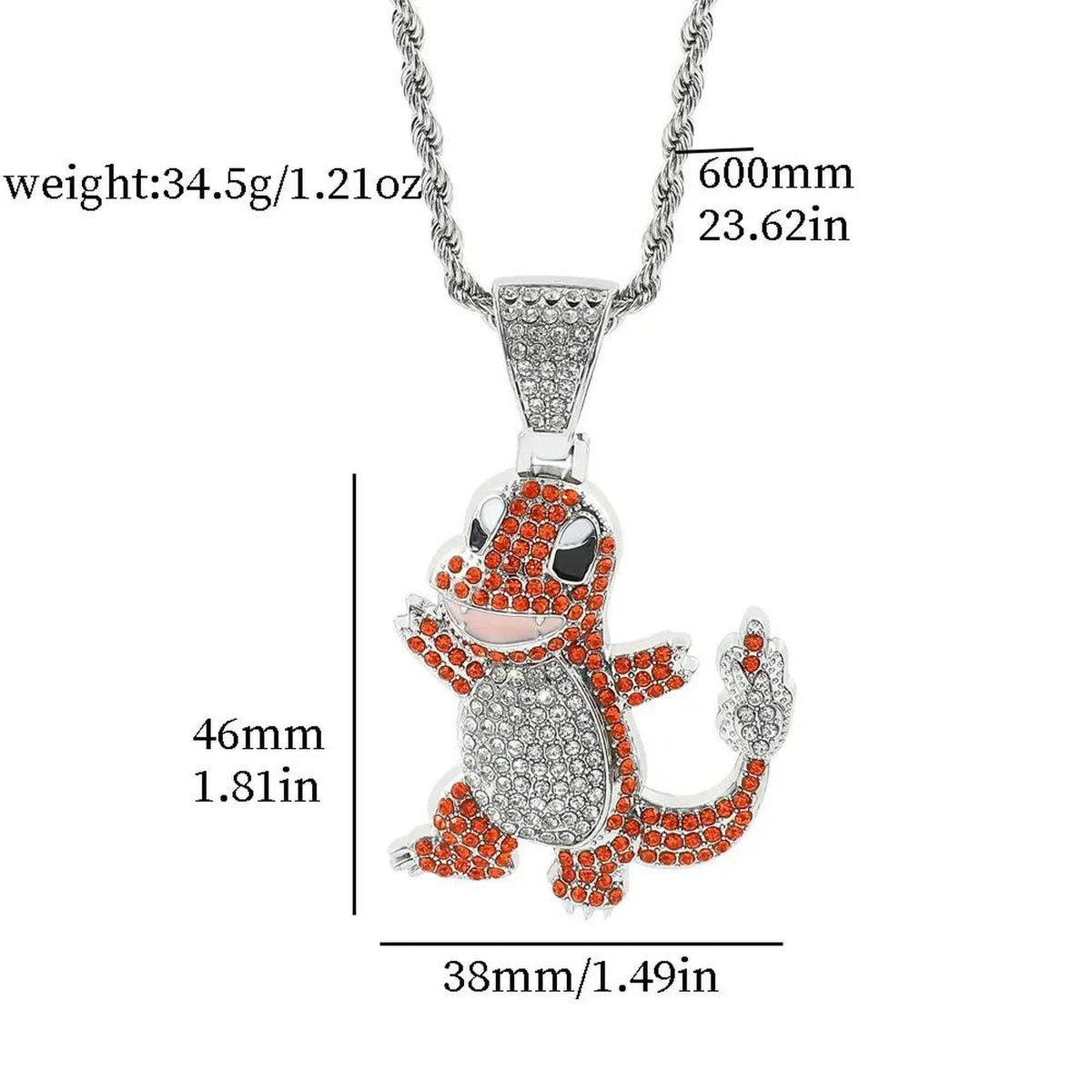 Pokémon bling necklace – Charmander 8