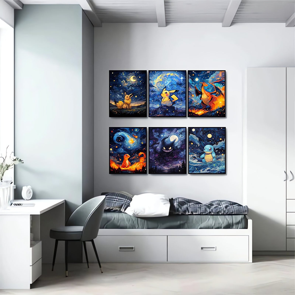 Pokémon starry sky canvas print, unframed – photo 4