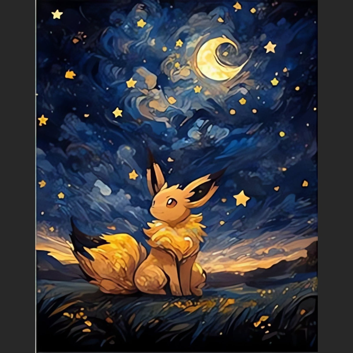 Pokémon starry sky canvas print, unframed – Eevee