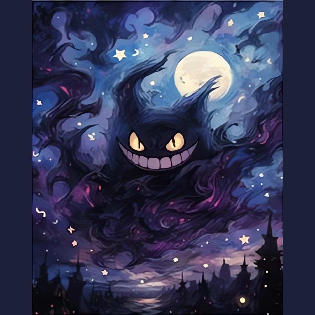 Pokémon starry sky canvas print, unframed – Gengar
