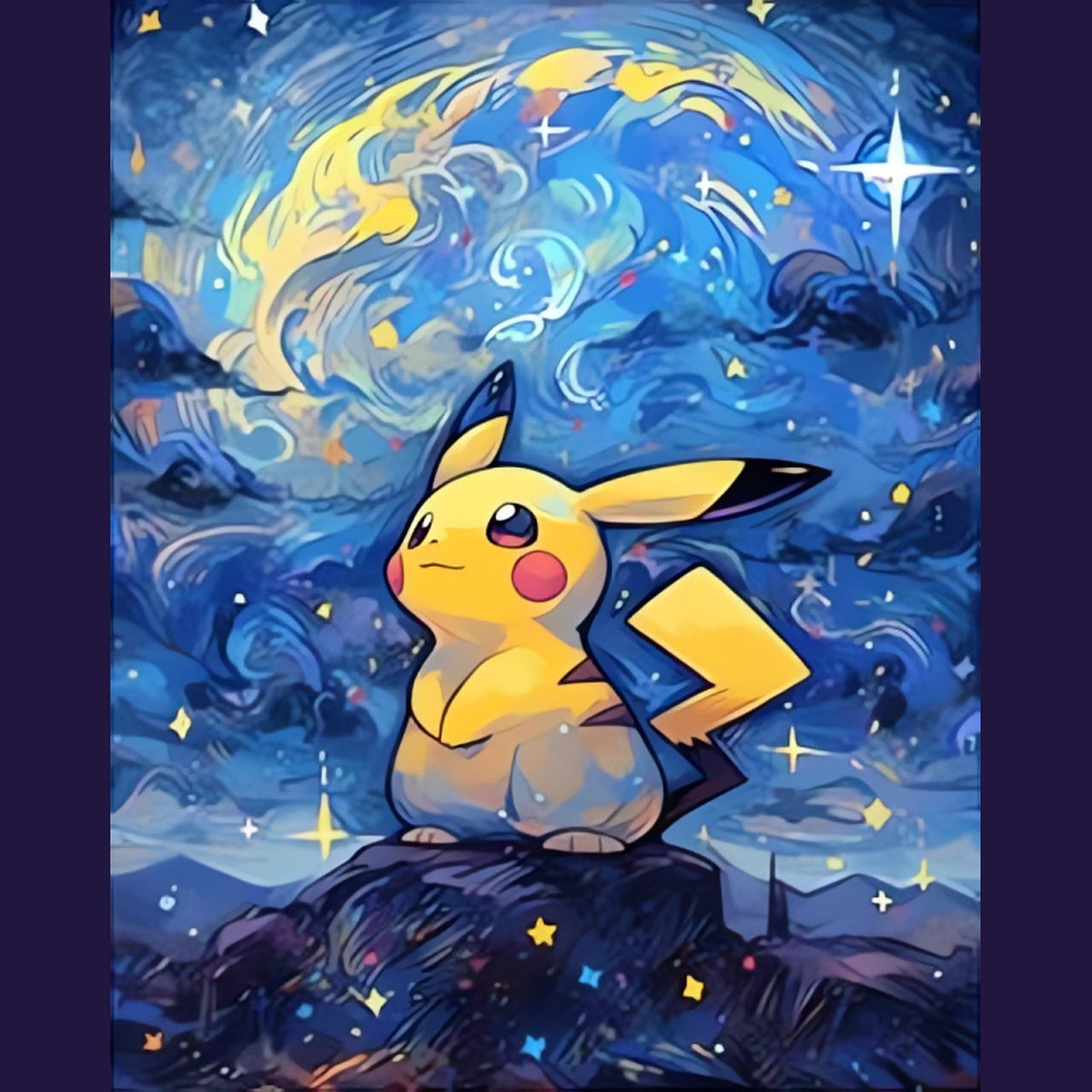 Pokémon starry sky canvas print, unframed – Pikachu