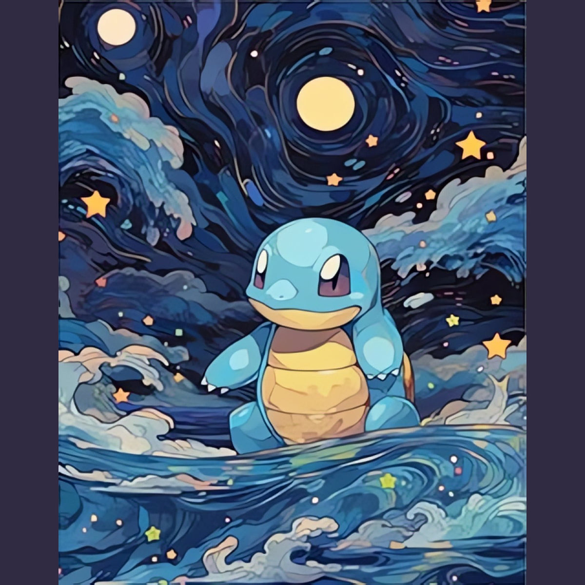 Pokémon starry sky canvas print, unframed – Squirtle