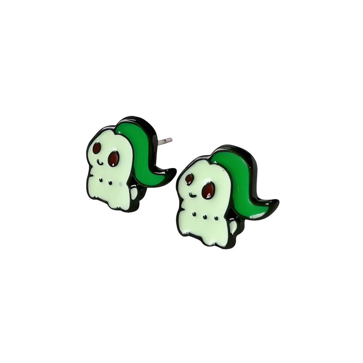 Pokémon stud earrings in surgical steel – Chikorita