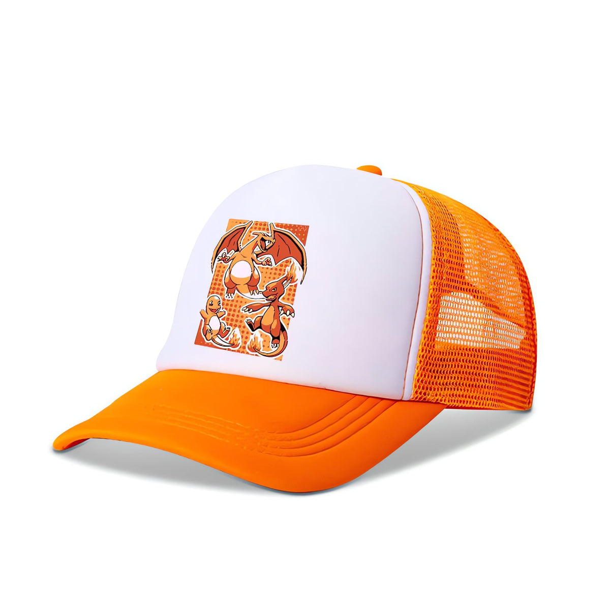 Pokémon summer cap with mesh back – Charizard Orange